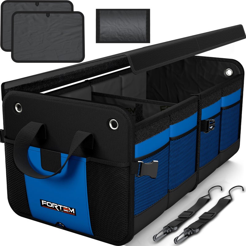 FORTEM Trunk Organizer For SUV Car Organizer and Storage, Collapsible Multi-Compartment Storage Bag Car Accessories for Women Men, 1680D Oxford, Non Slip Bottom, Adjustable Straps, Soft Cover (65L) - Image 1